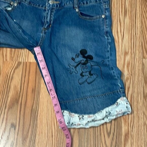 Disney Mickey Mouse Cuffed Blue Jean Shorts, embroidered, Small 3/5 - Picture 10 of 10